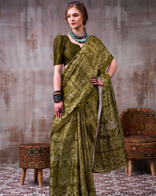 WMN 7206 Satin Silk Kashviya Printed Saree Collection