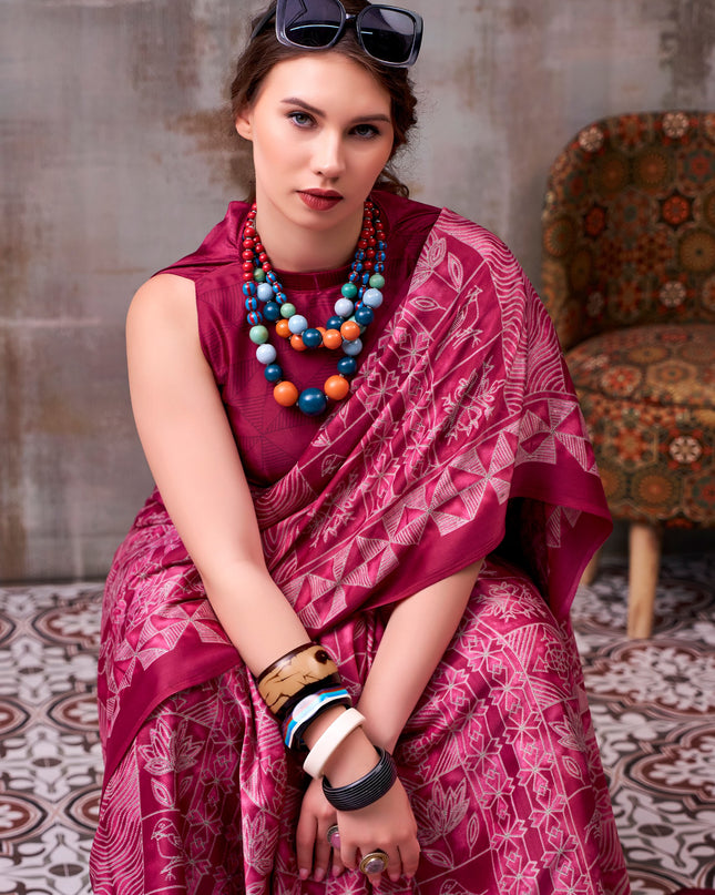 WMN 7206 Satin Silk Kashviya Printed Saree