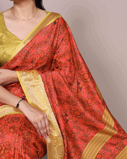 WMN 7058 Tasar Silk Olive Color Saree Collection
