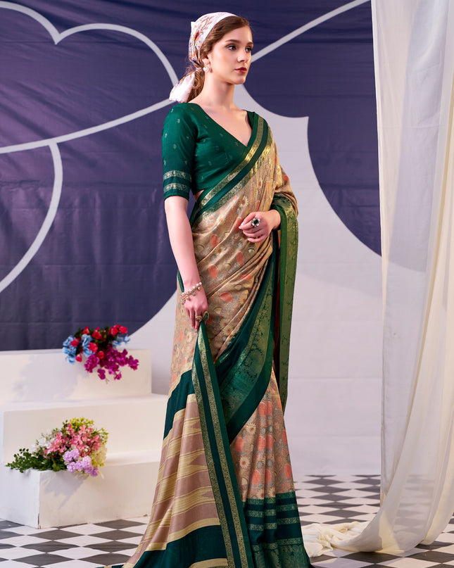 WMN 7302 Tasar Silk Floral Print Saree Collection