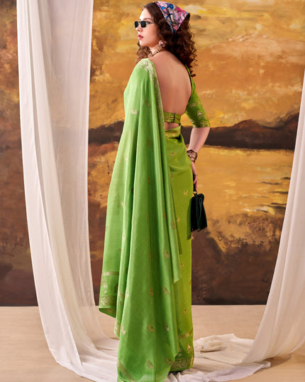 WMN 7913 Crepe Weaving Green Party Wera Saree