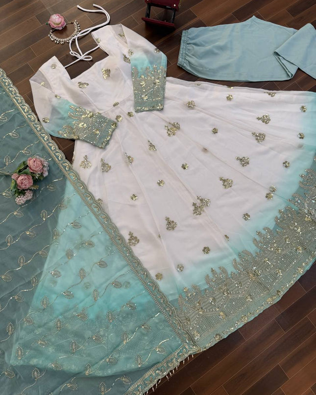 Deepika 5987 Star Gorgette Micro Cotton Designer Gown