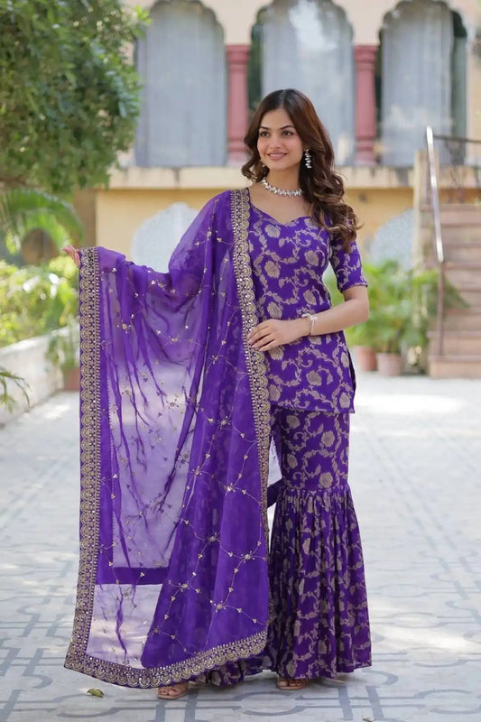Mohini 9215 Viscose Georgette Kurti Gharara With Dupatta Collection 2025