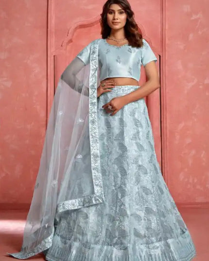 Threadthrill Eeva Vol 3 Sequence Silver Color Embroidered Lehenga Choli