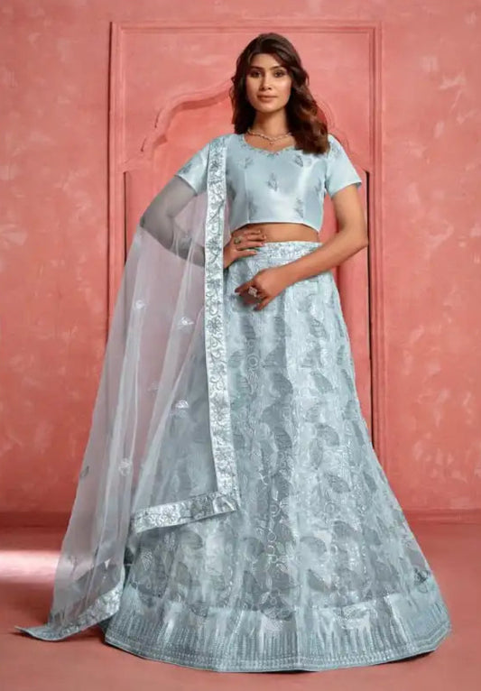 Threadthrill Eeva Vol 3 Sequence Silver Color Embroidered Lehenga Choli