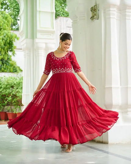 Moni 1112 Faux Blooming Designer Gown Collections 2025