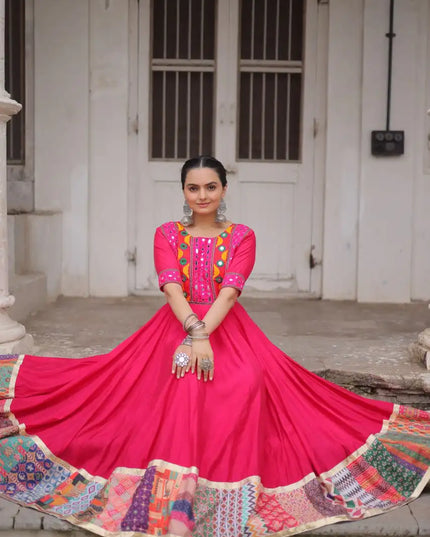 Mohini 9269 Pink Roman Printed Gown Navratri Collection 2025