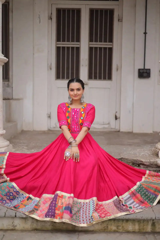 Mohini 9269 Pink Roman Printed Gown Navratri Collection 2025