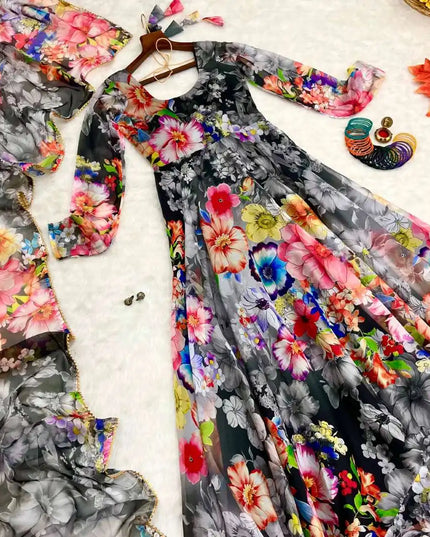 Alia 524 Organza Taby Silk Readymade Dress
