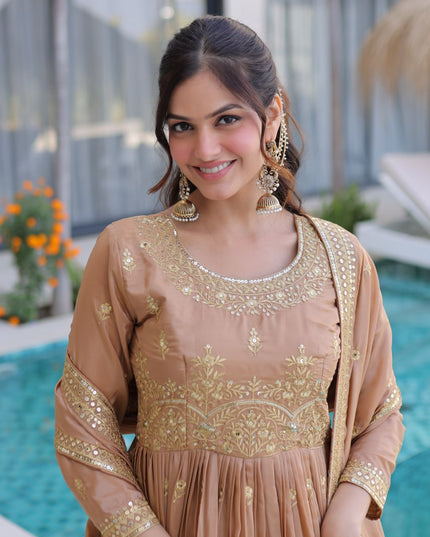 Moni 1233 Super Silk Sequins Embroidery Sharara Suit