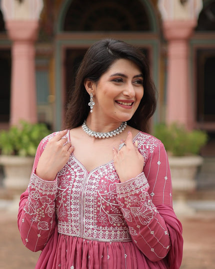 Mohini 9305 Pink Faux Georgette Designer Readymade Suit