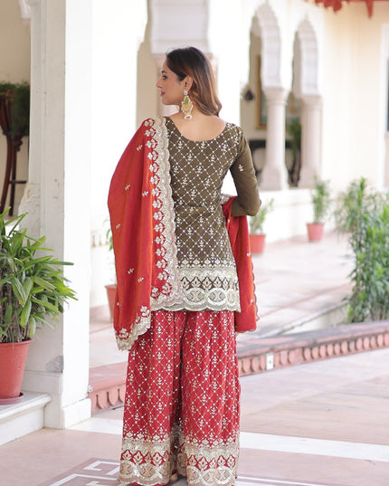Moni 1226 Vichitra Silk Designer Eid Special Sharara Suit
