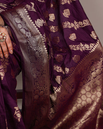 WMN 7914 Wine Naylon Weaving Work Festival Saree