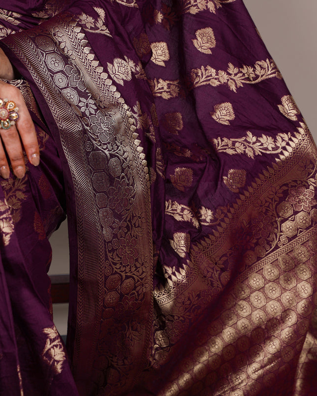WMN 7914 Wine Naylon Weaving Work Festival Saree