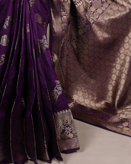 WMN 7914 Purple Naylon Weaving Work Festival Saree Collection