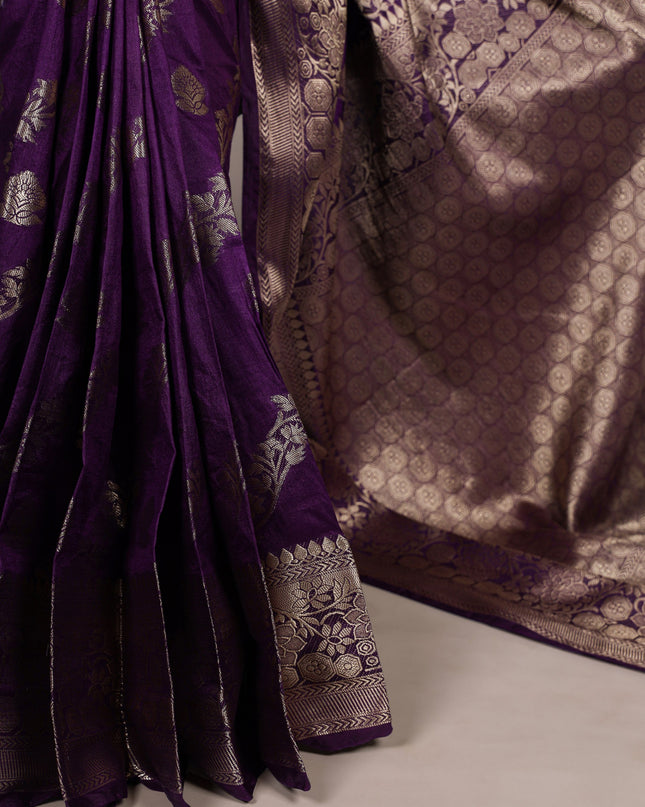 WMN 7914 Purple Naylon Weaving Work Festival Saree Collection