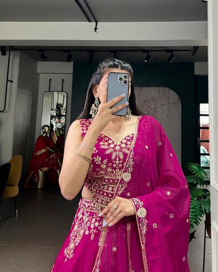WMN 1463 Pink Fancy Silk Lehenga Choli Wedding Collection