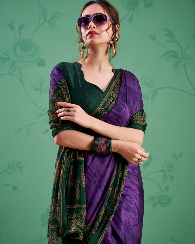WMN 7103 Purple Rangoli Silk Printed Saree 2026