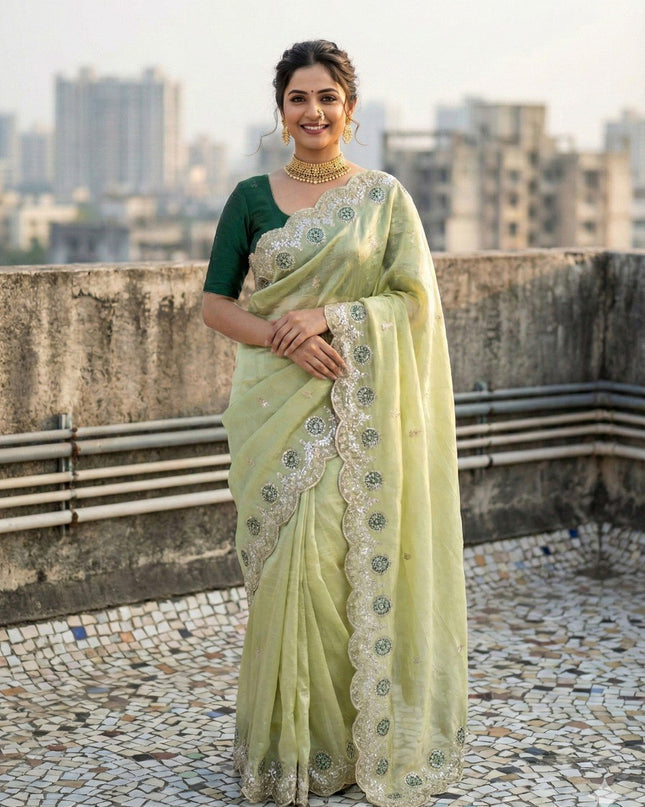Kusum 812 Gold Crush Thread Work Party Wear Saree