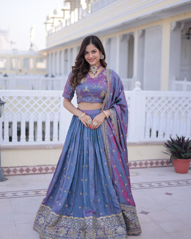 Moni 5066 Silk Sequins Zari Embroidery Lehenga Choli