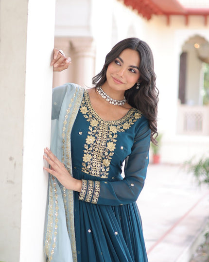 Moni 1217 Faux Georgette Designer Gown For Women