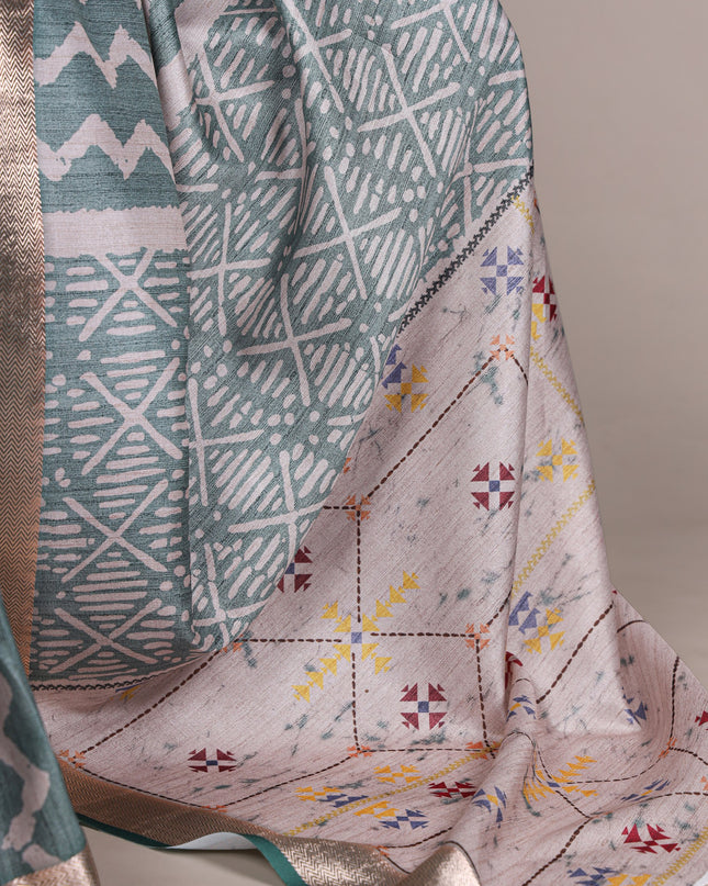 WMN 7044 Tasar Silk Printed Daily Wear Saree