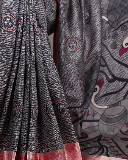 WMN 7044 Tasar Silk Printed Saree Daily Wear Collection