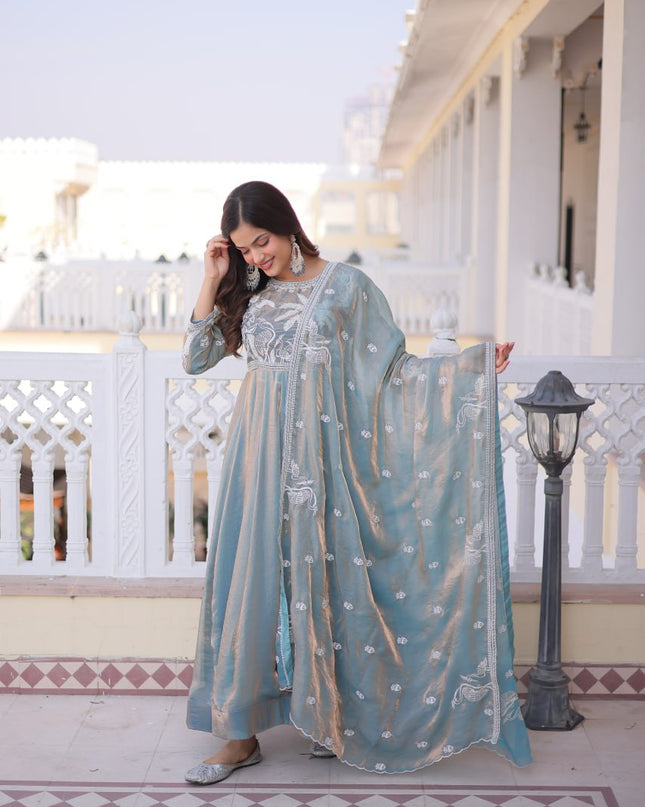 Mohini 9315 Fendi Satin Designer Festival Gown Dupatta