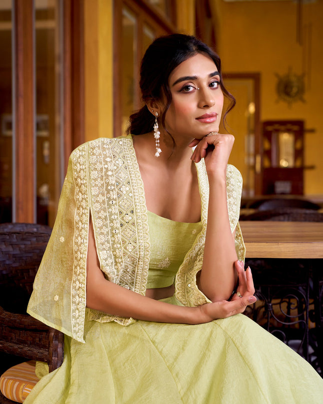 WMN 1119 Crush Fancy Lehenga Blouse With Designer Koti