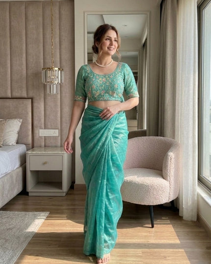 Kiara Dhanlakshmi 2 Fendy Chiffon Beads Work Party Wear Saree