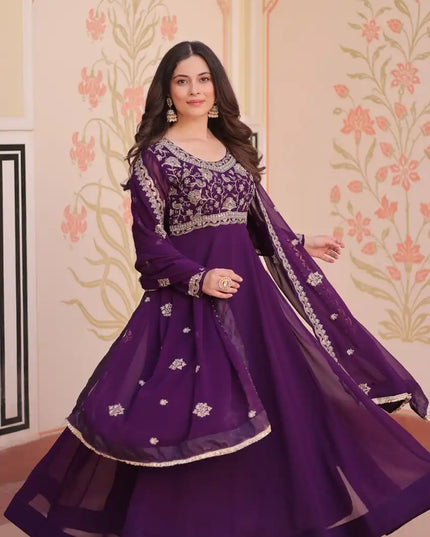 Moni 1192 Faux Blooming Gown Dupatta With Embroidery Work 2025