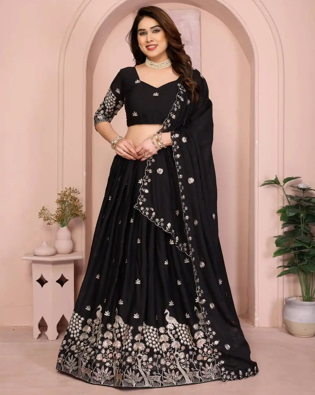Kiara Mayuri Star Black Georgette Lehenga Choli