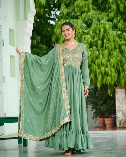 Mohini 9268 Vichitra Silk Gown Dupatta Festive Collection