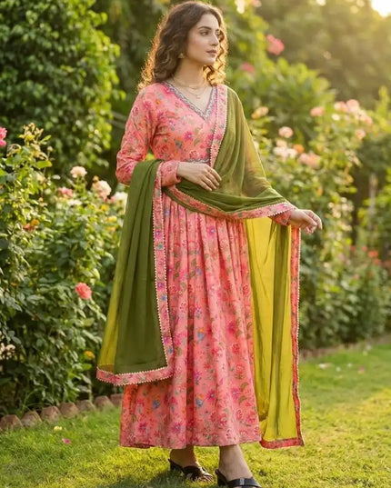 Alia 528 Chinon Soft Digital Printed Readymade Dress