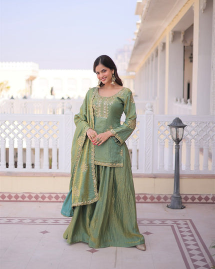 Moni 1229 Fendi Crush Embroidery Eid Sharara Suit 2026
