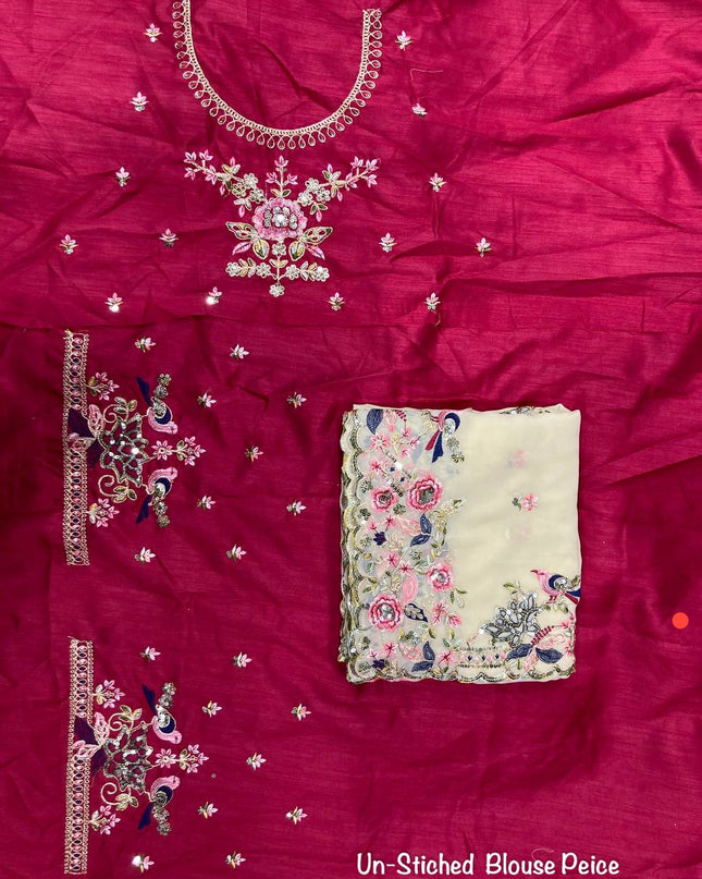 Kiara Onetara Georgette Embroidery Wedding Saree 2026