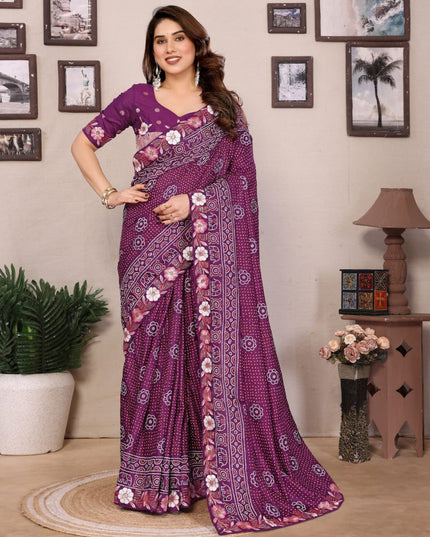 Kiara Panetar 3 Vichitra Silk Bandhani Print Saree Collection 2025