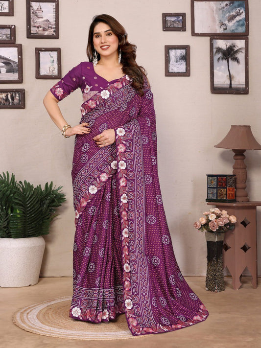 Kiara Panetar 3 Vichitra Silk Bandhani Print Saree Collection 2025