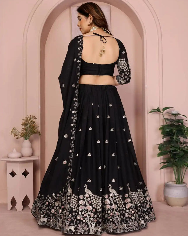 Kiara Mayuri Star Black Georgette Lehenga Choli