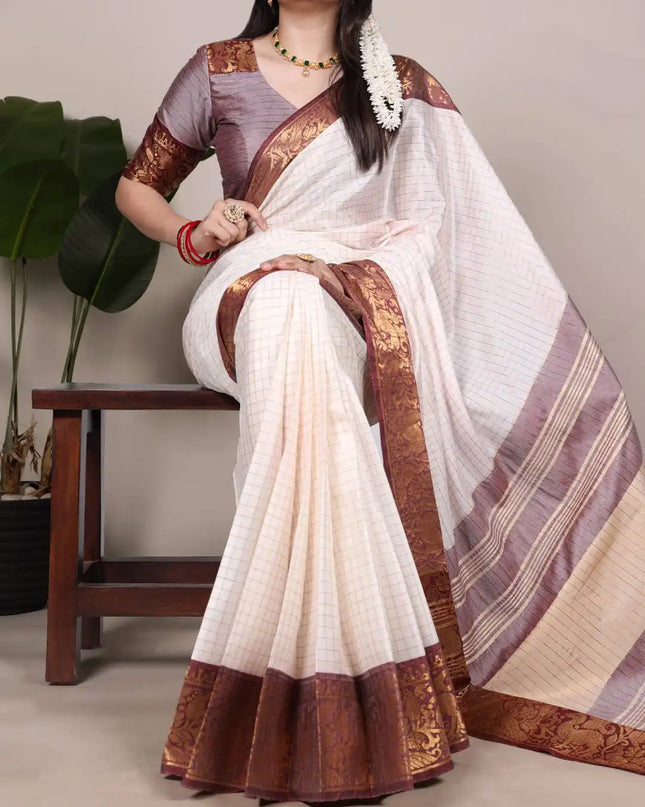 WMN 7405 Poly Cotton Sari Collection Bisque