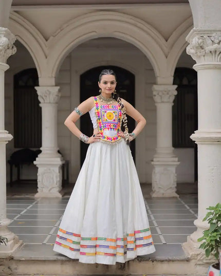 Mohini 7146 White Color Roman Skirt Top Navratri Collection