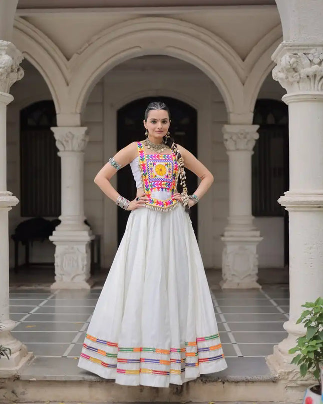 Mohini 7146 White Color Roman Skirt Top Navratri Collection