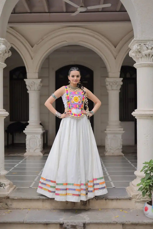 Mohini 7146 White Color Roman Skirt Top Navratri Collection