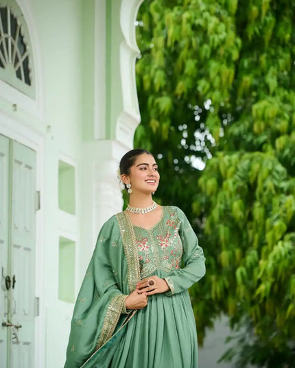 Mohini 9268 Vichitra Silk Gown Dupatta Festive Collection