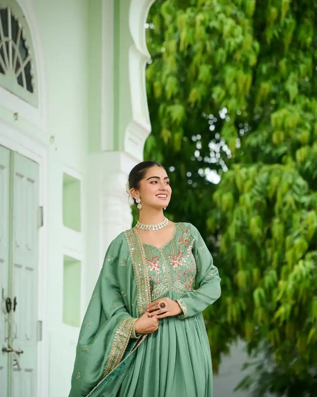 Mohini 9268 Vichitra Silk Gown Dupatta Festive Collection