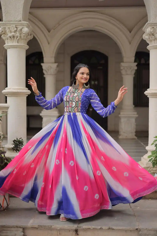 Mohini 9278 Multi Color Faux Georgette Bandhej Printed Navratri Gown