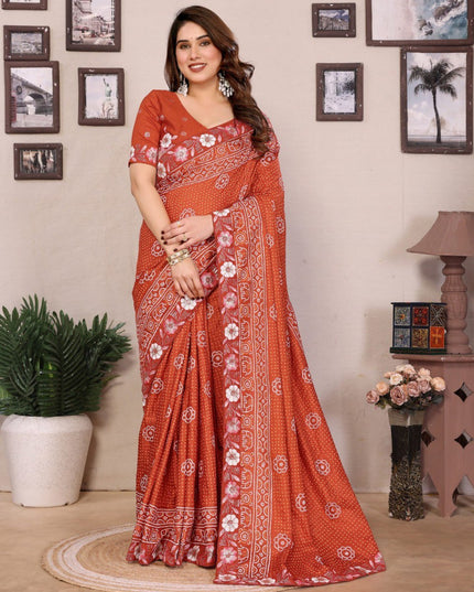 Kiara Panetar 3 Vichitra Silk Bandhani Print Saree Wholesale Collection
