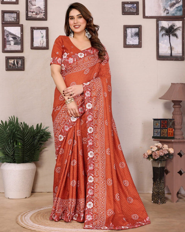 Kiara Panetar 3 Vichitra Silk Bandhani Print Saree Wholesale Collection