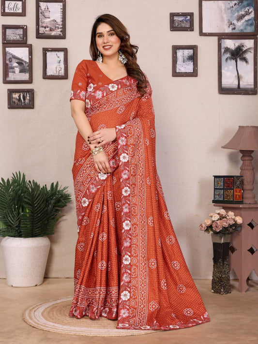 Kiara Panetar 3 Vichitra Silk Bandhani Print Saree Wholesale Collection