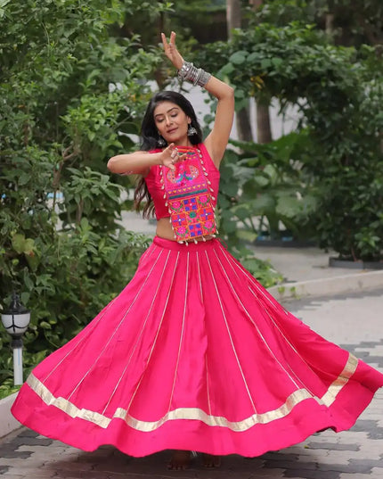Mohini 7141 Pink Color Roman Designer Navratri Skirt Top Collection